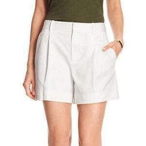 BANANA REPUBLIC WHITE PLEATED FRONT COTTON CASUAL SUMMER SHORTS SIZE: 8P NWT